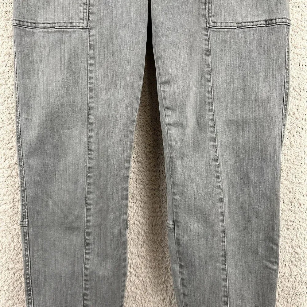 Liverpool Jeans Womens 16/33 Gray Wash Crop Cargo‎ Stretch Mid Rise Zip Ankle